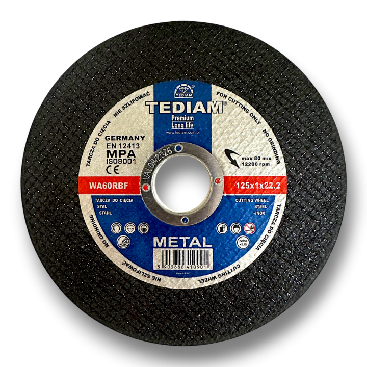 Tarcza korundowa do cięcia TEDIAM PREMIUM LONG LIFE METAL